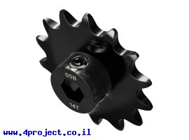 תמונה של מוצר גלגל שיניים לשרשרת 8mm, לציר 8 מ"מ בצורת REX, פלדה - 14 שיניים