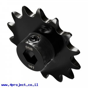 גלגל שיניים לשרשרת 8mm, לציר 8 מ"מ בצורת REX, פלדה - 14 שיניים