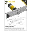 לוח מחורר תבנית goBILDA מעוגל, מידות 32x152 מ"מ, 1x6 חורים, אלומיניום