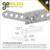 לוח מחורר תבנית goBILDA מעוגל, מידות 32x152 מ"מ, 1x6 חורים, אלומיניום