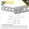 לוח מחורר תבנית goBILDA מעוגל, מידות 32x152 מ"מ, 1x6 חורים, אלומיניום