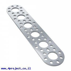 לוח מחורר תבנית goBILDA מעוגל, מידות 32x152 מ"מ, 1x6 חורים, אלומיניום