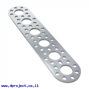 לוח מחורר תבנית goBILDA מעוגל, מידות 32x152 מ"מ, 1x6 חורים, אלומיניום