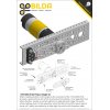 לוח מחורר תבנית goBILDA מעוגל, מידות 32x104 מ"מ, 1x4 חורים, אלומיניום
