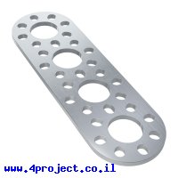 לוח מחורר תבנית goBILDA מעוגל, מידות 32x104 מ"מ, 1x4 חורים, אלומיניום