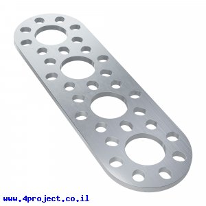 לוח מחורר תבנית goBILDA מעוגל, מידות 32x104 מ"מ, 1x4 חורים, אלומיניום