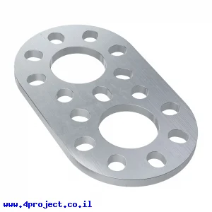לוח מחורר תבנית goBILDA מעוגל, מידות 32x56 מ"מ, 1x2 חורים, אלומיניום