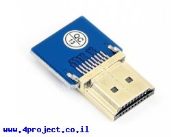 תמונה של מוצר מחבר לכבל HDMI-DIY - מתאם HDMI זכר אופקי