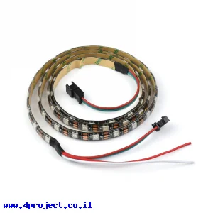 רצועת לדים Addressable RGB - אורך 1 מטר, 60 לדים (WS2812B)