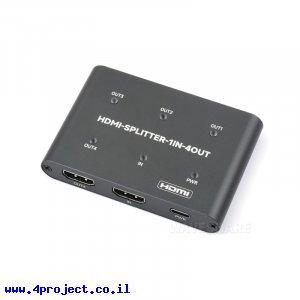 מפצל HDMI 4K, כניסה 1 ל-4 יציאות
