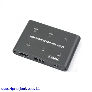 מפצל HDMI 4K, כניסה 1 ל-4 יציאות