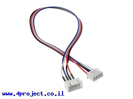 תמונה של מוצר כבל מאריך למחברי JST-XH 4-pin - אורך 30 ס"מ