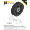 גלגלת רצועת תזמון GT2 6mm לציר 14 מ"מ, תבנית goBILDA - עם 60 שיניים