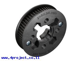 תמונה של מוצר גלגלת רצועת תזמון GT2 6mm לציר 14 מ"מ, תבנית goBILDA - עם 60 שיניים