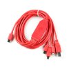 כבל USB של 4 ראשים - עם HUB, חיבור USB-C בצד המחשב