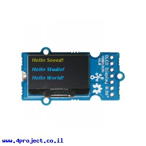 מסך OLED שני צבעים, בגודל 0.96" - חיבור Grove, חיבור תחתון