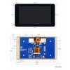 מסך מגע קיבולי LCD 7" 800x480, ממשק DSI, מארז פלסטיק