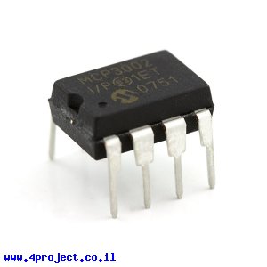 שבב המרה אנלוגי לדיגיטלי 2 ערוצים 10 ביט - MCP3002