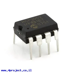 שבב המרה אנלוגי לדיגיטלי 2 ערוצים 10 ביט - MCP3002