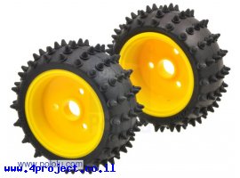 תמונה של מוצר גלגל Tamiya 70194 קוצני 65x26 מ"מ - ערכה של 2