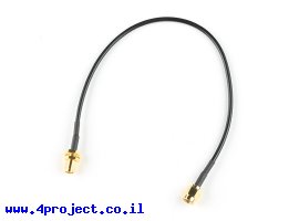 תמונה של מוצר כבל מתאם RP-SMA זכר ל-RP-SMA נקבה - 25 ס"מ, RG174
