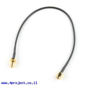 כבל מתאם RP-SMA זכר ל-RP-SMA נקבה - 25 ס"מ, RG174