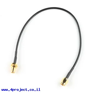 כבל מתאם RP-SMA זכר ל-RP-SMA נקבה - 25 ס"מ, RG174