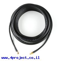 כבל מתאם RP-SMA זכר ל-RP-SMA נקבה - 10 מטר, RG58
