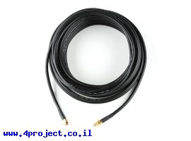 תמונה של מוצר כבל מתאם RP-SMA זכר ל-RP-SMA נקבה - 10 מטר, RG58