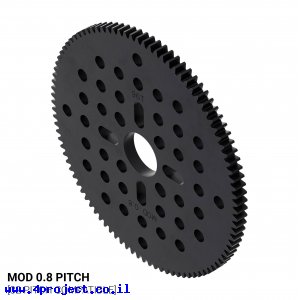 גלגל שיניים MOD0.8, ציר 14 מ"מ, פלסטיק - 96 שיניים