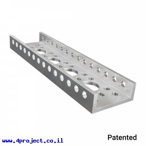 פרופיל אלומיניום goBILDA נמוך מיני סדרה 1143 - אורך 120 מ"מ, 4 חורים