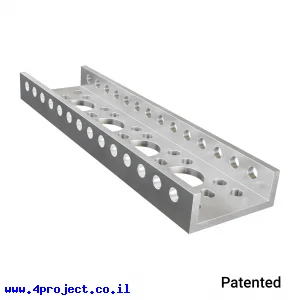 פרופיל אלומיניום goBILDA נמוך מיני סדרה 1143 - אורך 120 מ"מ, 4 חורים