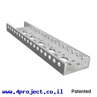 פרופיל אלומיניום goBILDA נמוך מיני סדרה 1143 - אורך 144 מ"מ, 5 חורים