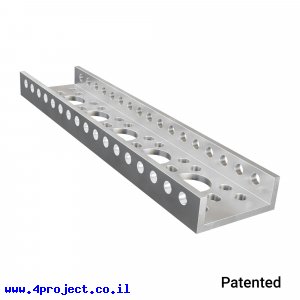 פרופיל אלומיניום goBILDA נמוך מיני סדרה 1143 - אורך 144 מ"מ, 5 חורים