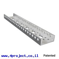 פרופיל אלומיניום goBILDA נמוך מיני סדרה 1143 - אורך 168 מ"מ, 6 חורים