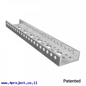 פרופיל אלומיניום goBILDA נמוך מיני סדרה 1143 - אורך 168 מ"מ, 6 חורים