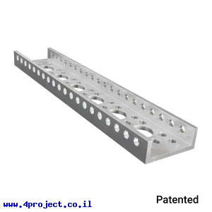 פרופיל אלומיניום goBILDA נמוך מיני סדרה 1143 - אורך 168 מ"מ, 6 חורים