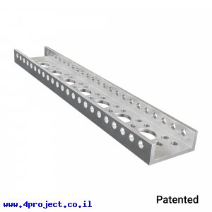 פרופיל אלומיניום goBILDA נמוך מיני סדרה 1143 - אורך 192 מ"מ, 7 חורים
