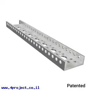 פרופיל אלומיניום goBILDA נמוך מיני סדרה 1143 - אורך 192 מ"מ, 7 חורים