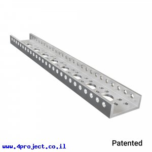 פרופיל אלומיניום goBILDA נמוך מיני סדרה 1143 - אורך 216 מ"מ, 8 חורים