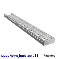 פרופיל אלומיניום goBILDA נמוך מיני סדרה 1143 - אורך 240 מ"מ, 9 חורים
