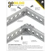 פרופיל אלומיניום goBILDA נמוך מיני סדרה 1143 - אורך 264 מ"מ, 10 חורים