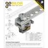 פרופיל אלומיניום goBILDA נמוך מיני סדרה 1143 - אורך 360 מ"מ, 14 חורים