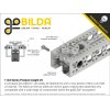 פרופיל אלומיניום goBILDA נמוך מיני סדרה 1143 - אורך 360 מ"מ, 14 חורים