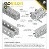 פרופיל אלומיניום goBILDA נמוך מיני סדרה 1143 - אורך 360 מ"מ, 14 חורים