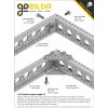 פרופיל אלומיניום goBILDA נמוך מיני סדרה 1143 - אורך 360 מ"מ, 14 חורים