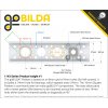 פרופיל אלומיניום goBILDA נמוך מיני סדרה 1143 - אורך 360 מ"מ, 14 חורים