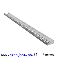 פרופיל אלומיניום goBILDA נמוך מיני סדרה 1143 - אורך 432 מ"מ, 17 חורים