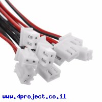 מחבר JST-XH 2-pin עם חוטים - חבילה של 10
