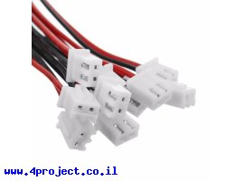תמונה של מוצר מחבר JST-XH 2-pin עם חוטים - חבילה של 10